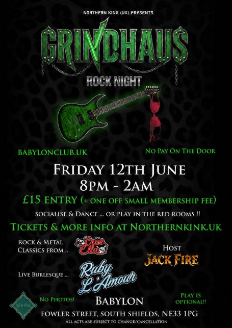 Grindhaus Rock Night - Friday 12th June